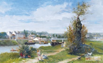 MERWART Paweł | Dzieci nad brzegiem Sekwany, 1880