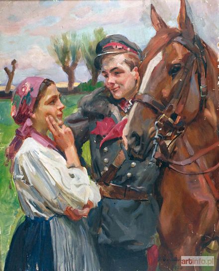 KOSSAK Wojciech | Ułan i dziewczyna, 1920