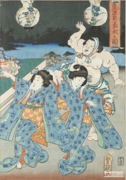 KUNISADA Utagawa | Azuma Genji Moshu no zu - Festiwal tańca Bon