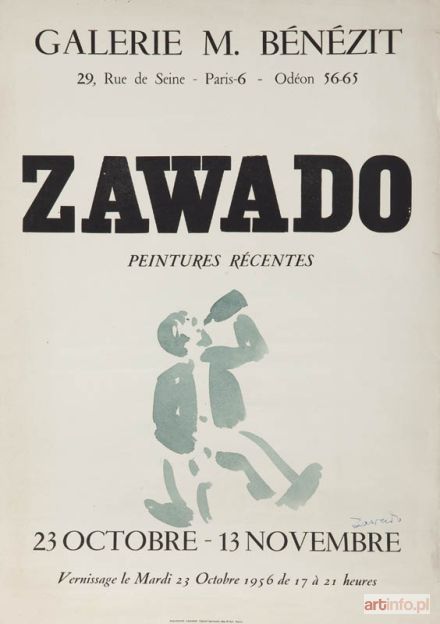 ZAWADOWSKI Jan Wacław (Zawado) | PLAKAT WYSTAWY- ZAWADO - GALERIE M. BENEZIT, 1956 R.