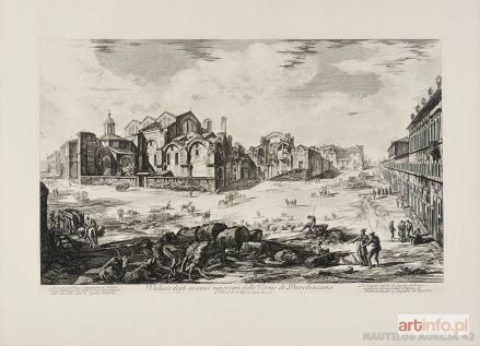 PIRANESI Giovanni Battista (Giambattista) | Veduta degli avanzi superiori delle Terme di Diocleziano, 1774