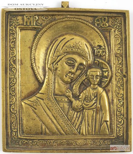 IKONA PODRÓŻNA, MATKA BOŻA KAZAŃSKA, Rosja, XVIII/XIX w.