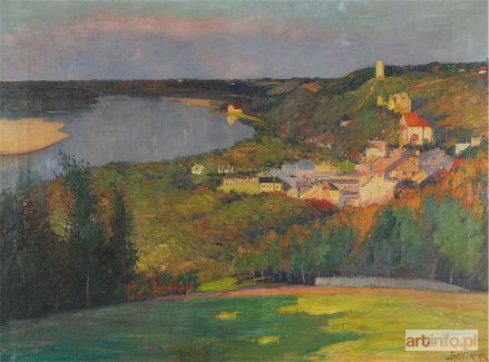 BEHRMANN Adolf (Abraham) | Kazimierz Dolny. Panorama miasta w zakolu rzeki, ok. 1930