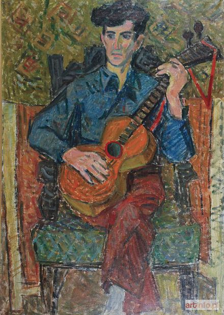 SZANCENBACH Jan | Autoportret z gitarą, lata 50. XX w.