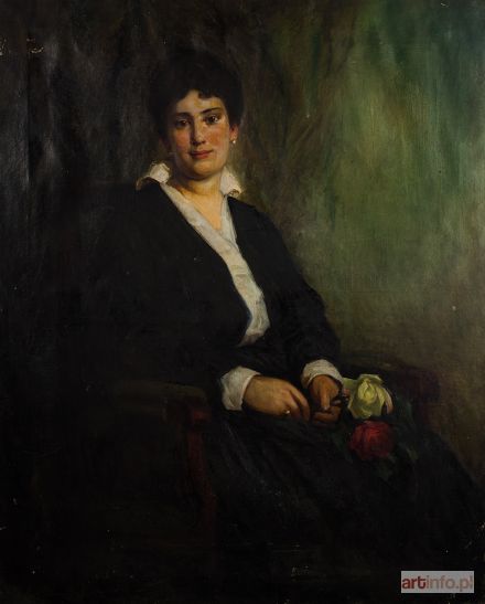 ZAWADZKI Stanisław | Portret damy z różami w ręku, 1920 r.