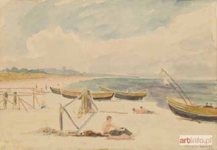 TESLAR Antoni | Krynica Morska (Na plaży), 1960 r.