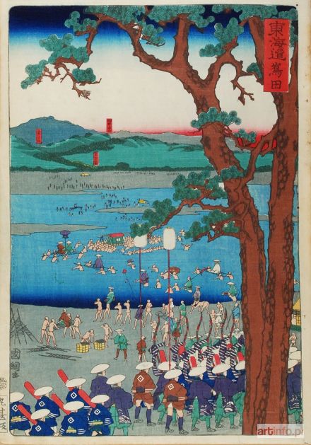 KUNITERU Utagawa | Shimada z serii: Słynne miejsca na drodze Tokaido, 1863