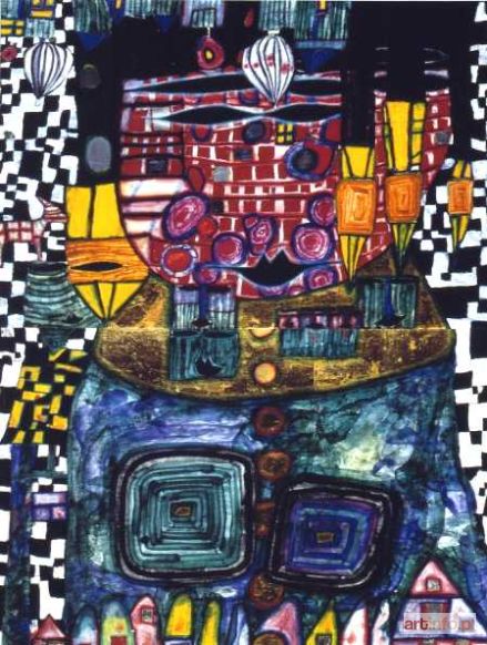 HUNDERTWASSER Friedensreich | KRÓL ANTYPODÓW (KÖNIG DER ANTIPODEN), 1991