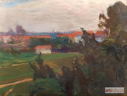 ŻARNECKI Stanisław | Pejzaż z zabudowaniami, 1919 r.