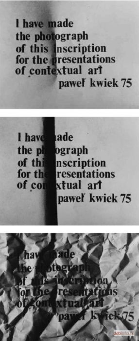 KWIEK Paweł | ZROBIŁEM TĘ FOTOGRAFIĘ NA WYSTAWĘ SZTUKI KONTEKSTUALNEJ? , 1975.