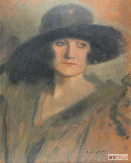 KARPIŃSKI Alfons | Portret damy w kapeluszu, 1924