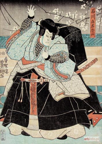 KUNISADA Utagawa (Toyokuni III) | AKTOR POD GAŁĘZIĄ KWITNĄCEJ ŚLIWY