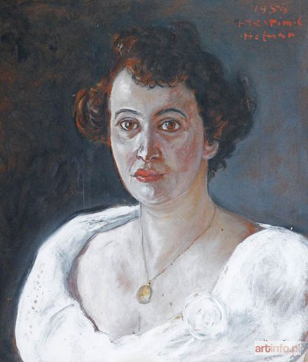 HOFMAN Wlastimil | Portret kobiety w białej sukni, 1959