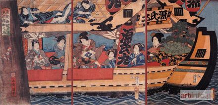 KUNISADA Utagawa (Toyokuni III) | PRZEJAŻDŻKA ŁODZIĄ,