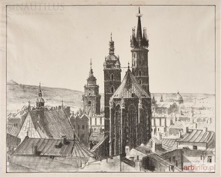 WYCZÓŁKOWSKI Leon | Kościół Mariacki w Krakowie od strony absydy, 1924