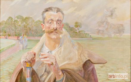 MALCZEWSKI Jacek | PORTRET MĘŻCZYZNY NA TLE PEJZAŻU, 1920