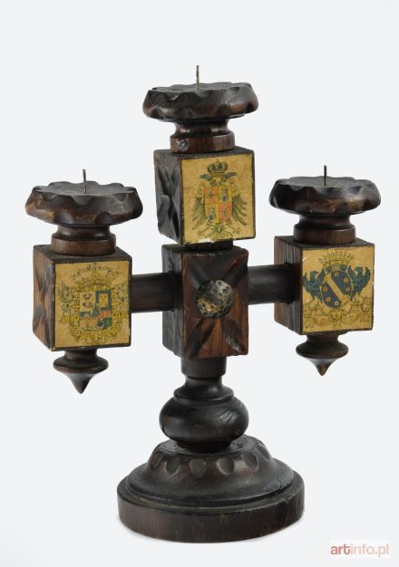 Lichtarz trójświecowy rzeźbiony