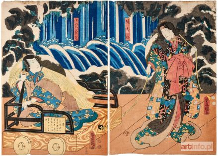 KUNISADA Utagawa (Toyokuni III) | Przy wodospadzie, przed 1865