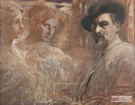 ŻMURKO Franciszek | Autoportret z muzami, ok. 1910