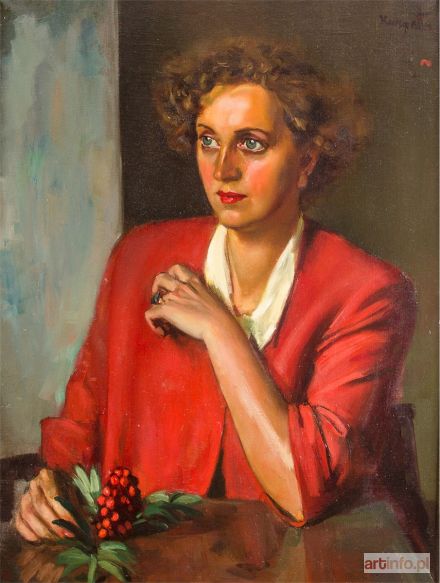 KURYATTO Czesław | Portret kobiety w czerwieni, 1950 r.