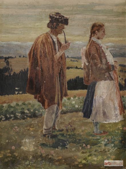 WAŁACH Jan | Staruszek i panna, 1924