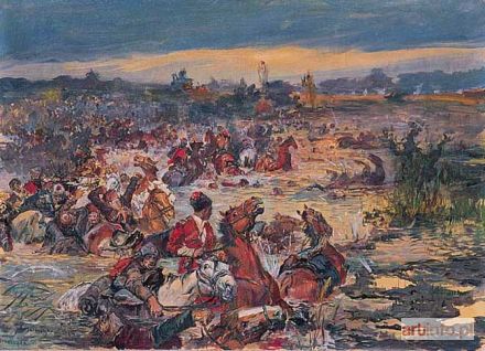 BATOWSKI-KACZOR Stanisław | PRZEPRAWA KOZAKÓW PRZEZ RZEKĘ, 1915