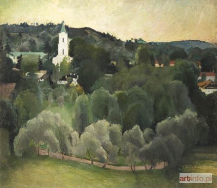 KRZYŻANOWSKA Michalina | Pejzaż z kościółkiem, 1931