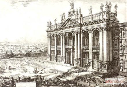 PIRANESI Giovanni Battista (Giambattista) | Kościół Św. Jana na Lateranie (Veduta della Facciata della Basilica di S. Giovanni Laterano...)