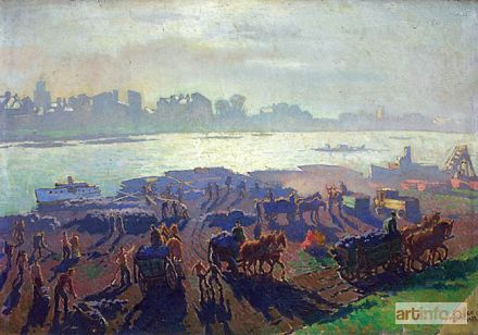 LESZKO Ludwik | Port węglowy na Wiśle 1938