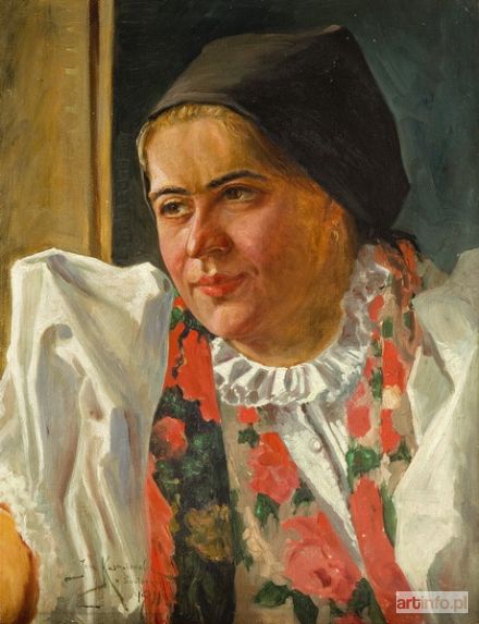 KUŚMIDROWICZ Jan | Portret kobiety w stroju ludowym, 1911 r.