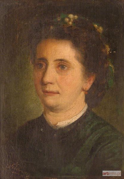 SIDOROWICZ Zygmunt | Portret kobiety z jemiołą we włosach, 1871