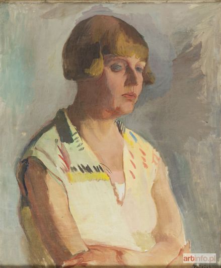 MILICH Adolf Abram | Portret kobiety w żółtej sukience, około 1935 r.