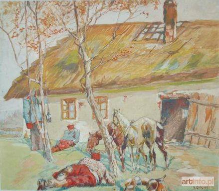 KLEIN Hugo | Odpoczynek kawalerzystów (1915)