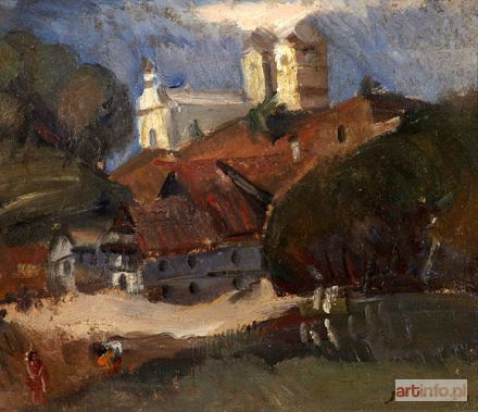 GOLUS Jan | PEJZAŻ Z KOŚCIOŁEM W TLE, 1919 r.