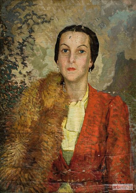 MRÓZ Marian | PORTRET DAMY Z LISEM, 1938