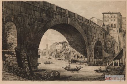 ROSSINI Luigi | Veduta di Ponte Cestio dal vulgo Ponte ferrato, 1822 r.