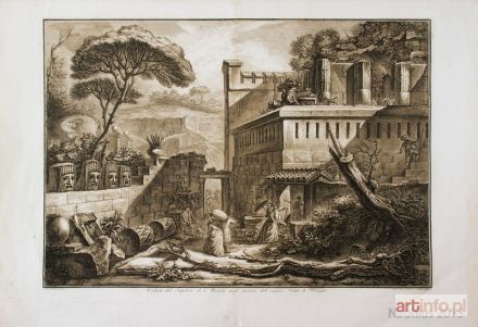 PIRANESI Francesco | Veduta del Sepolcro di Mamia negl`avanzi dell`antica Citta di Pompei [Widok grobowca Mamia w ruinach antycznego miasta Pompeje],