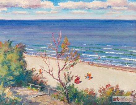 ŻURAWSKI Stanisław | Widok na plażę w Ustroniu Morskim, przed 1960