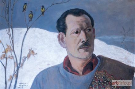 HOFMAN Wlastimil | PORTRET MĘŻCZYZNY Z SIKORKAMI, 1957 r.