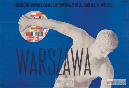 TREPKOWSKI Tadeusz | Plakat II rencontres sportives amicales internationales de la jeunesse 1-4 août Warszawa, 1955