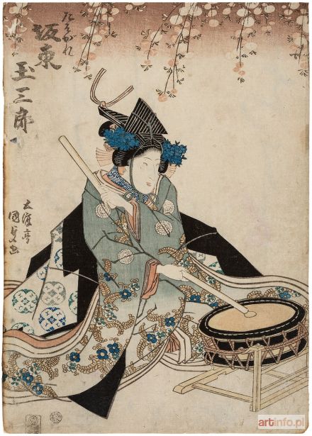 KUNISADA Utagawa (Toyokuni III) | Grająca na bębenku, 1838