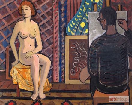 NIESIOŁOWSKI Tymon | Malarz i modelka, 1957 r.