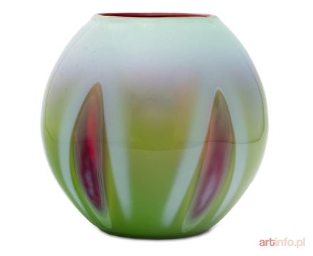 Wazon, proj. Rudolf Rozinek, Huta Szkła Artystycznego „Barbara” w Polanicy Zdroju, lata 80-te XX w.