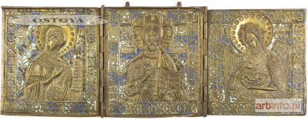 IKONA PODRÓŻNA, TRYPTYK DEESIS, Rosja, XIX w.
