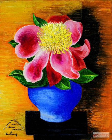 KISLING Mojżesz | Fleurs dans un vase bleu