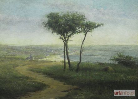 SZYBALSKI Antoni | Pejzaż nadmorski z miasteczkiem, 1896