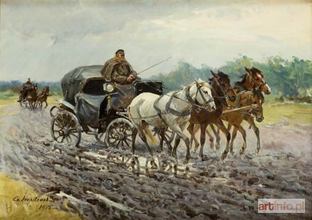 WASILEWSKI (Ignacy ZYGMUNTOWICZ) Czesław | Powóz z końmi, 1925 r.