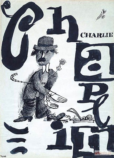 MŁODOŻENIEC Jan | CHARLIE CHAPLIN (projekt plakatu), ok. 1962