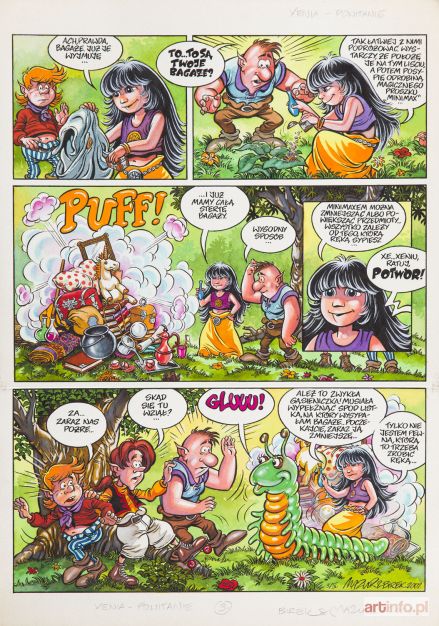 MAZUR Maciej | Xenia - Powitanie, plansza komiksowa nr 3, 2001 r.