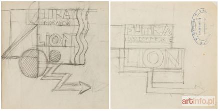 BERLEWI Henryk | Projekt reklamy Futra i ubiory męskie Lion (recto/verso), lata 20. XX w.